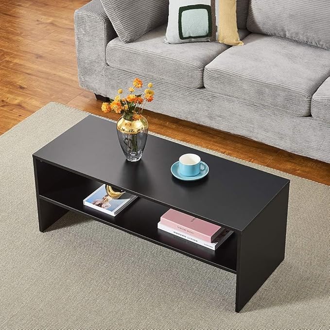 Panana 2-Tier Coffee Table Simple Couch Sofa Side End Table Tea Accent Table - Image 3