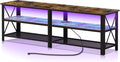 Clikuutory Modern Brown 63 inch Metal TV Stand by Turnyourhouseintoahome