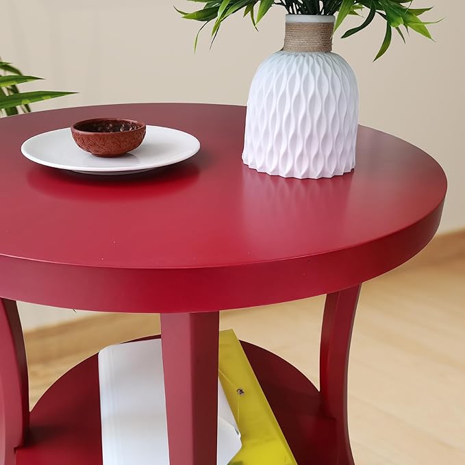 Roundhill Furniture Perth Contemporary Round End Table - Image 4