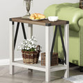 ChooChoo Farmhouse End Table for Small Spaces, Narrow Side End Table by ChooChoo