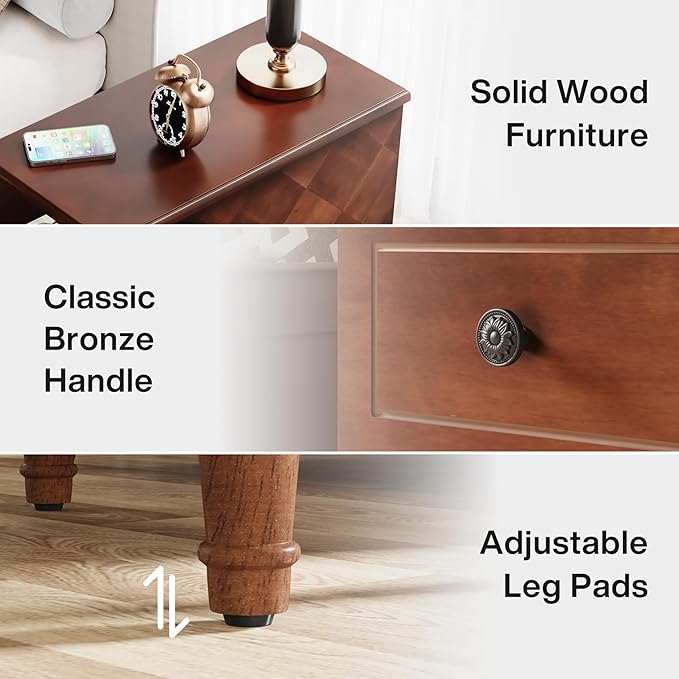Tribesigns Solid Wood End Table, Fully Assembled Narrow Side Table - Image 8