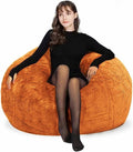 Beanbag Chair Cover for Adults Kids Comfy Fluffy Round Beanbag Lazy Sofa Cover by FunnyFurnitureforYourHous