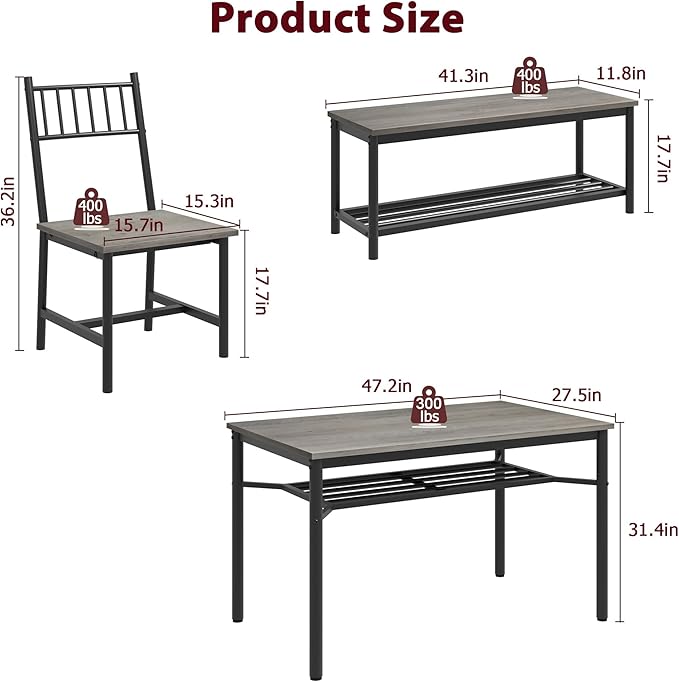 Dining Table Set for 4, Kitchen Table for 4 - Image 6