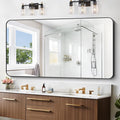 Large Bathroom Mirror 72x36 inch, Rounded Corner Rectangular Mirror by WelcometoCIVENO