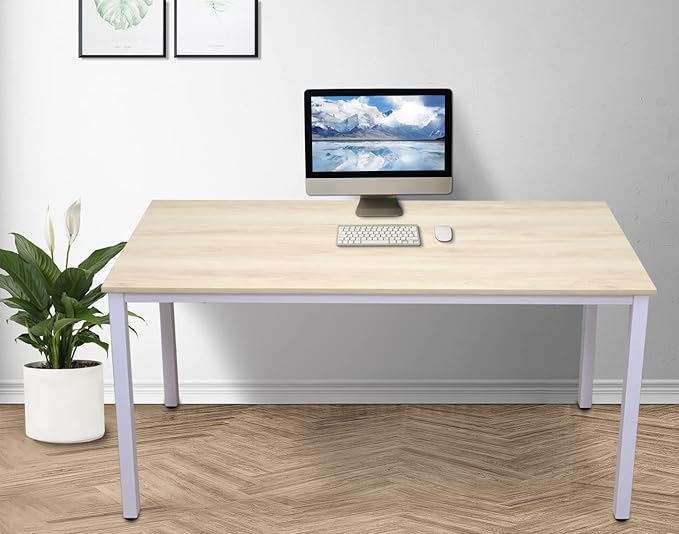 55 inch Large Computer Desk Wood, Modern Simple Style Desk - Image 4