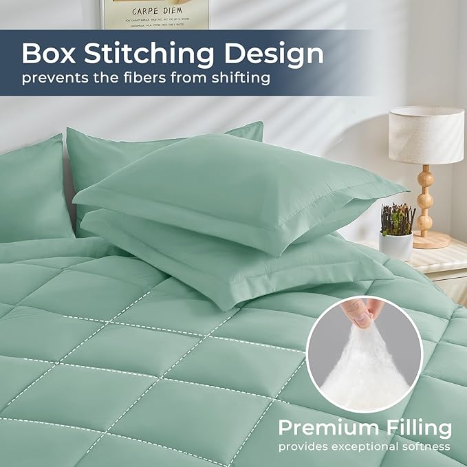 HEVUMYI Sage Green Twin Comforter Set - Image 5