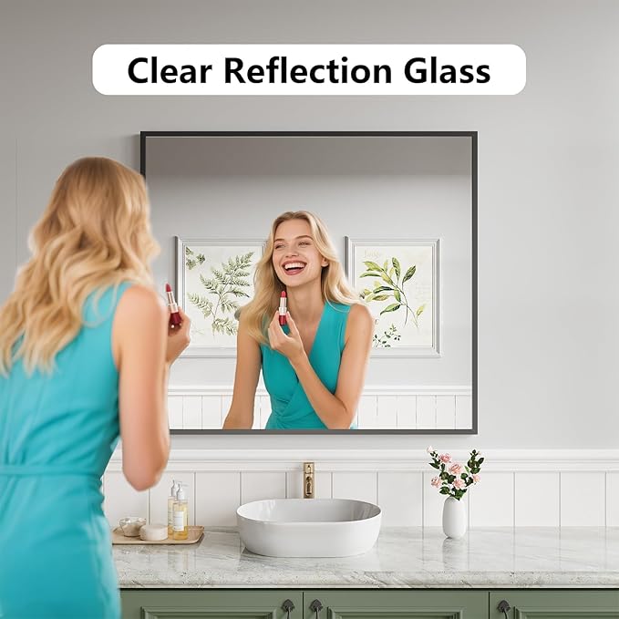 Koonmi Bathroom Mirror 36x40 Bathroom Wall-Mounted Mirrors, Modern Vanity Mirror - Image 6