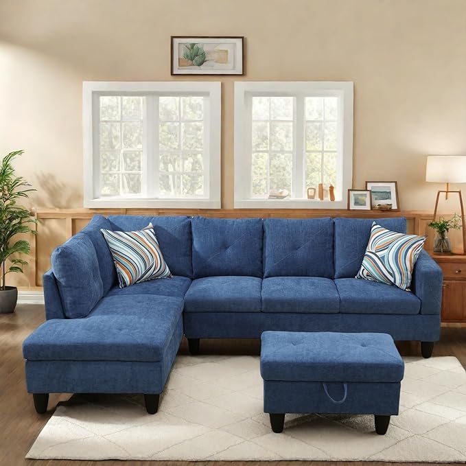 97" L Shaped Sectional Couch, Modern 4 Seat Modular Sectional Sofa - Image 7