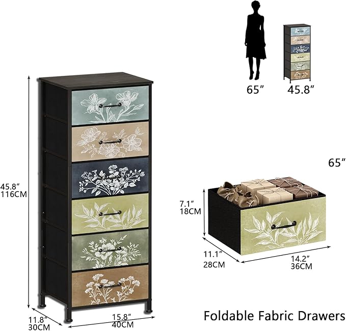 Tohomeor Vintage Dresser Vertical Nightstand - Image 2