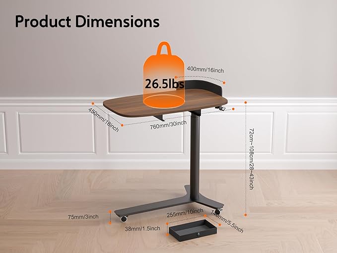Pneumatic Mobile Standing Desk - Image 2
