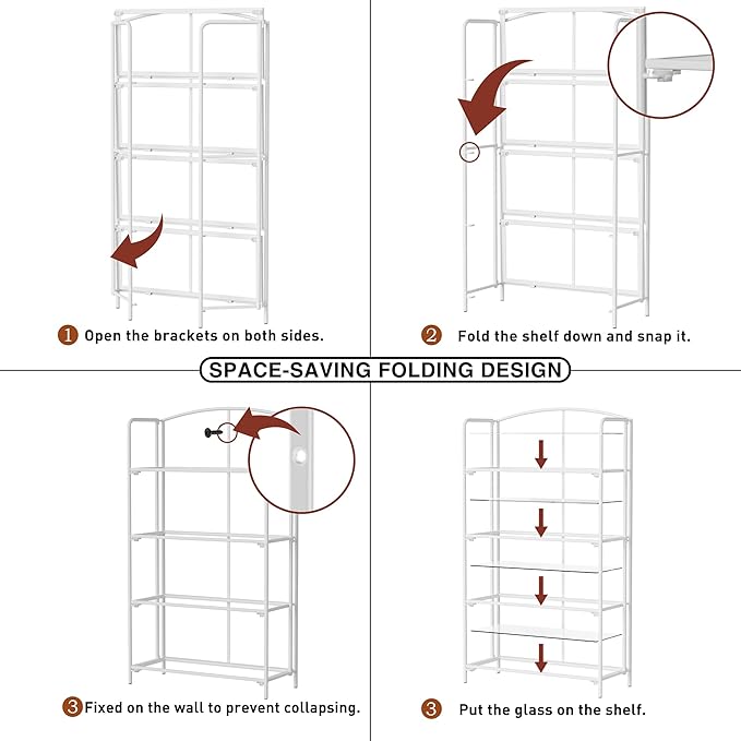 Crofy No Assembly Folding Bookshelf - Image 5