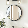 TokeShimi 16 in Round Black Bathroom Mirror Framed, Modern Circle Wall Mirror by RefinedBathroomAccessories
