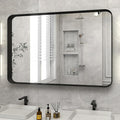 Bathroom Mirror 24x36 inch, Modern Round Corner Bathroom Vanity Mirror by VooBang