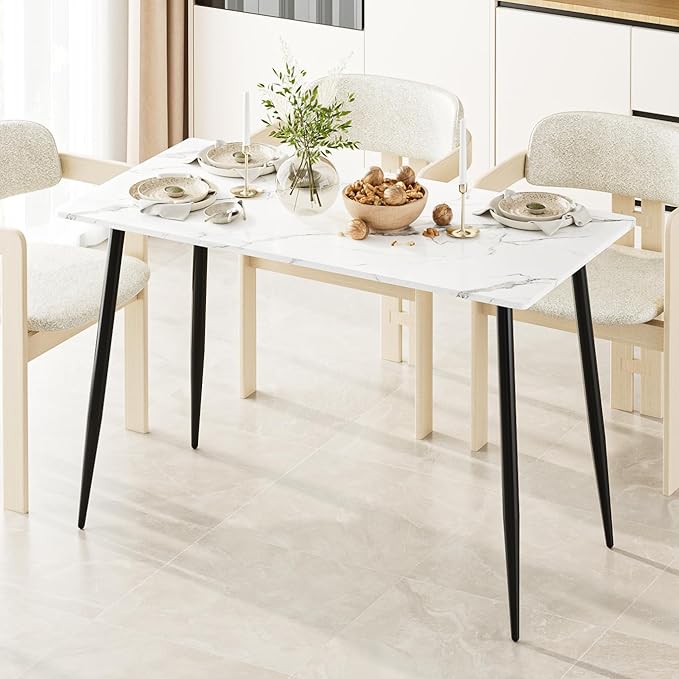 Garden 4 you Wood Dining Table for 4-6 People, Modern Rectangular Indoor Dinner by Garden4you