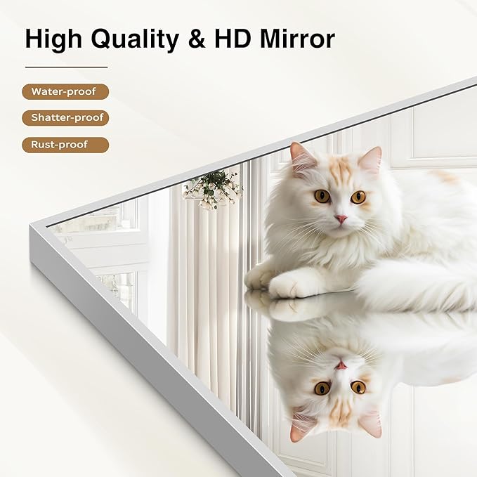 40x48inch Silver Bathroom Mirror, Large Rectangular Wall Mirrors - Image 5