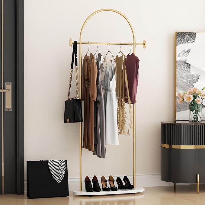 Gold Clothing Rack, Modern Clothes Rack - Image 2
