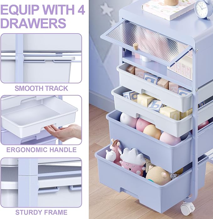 Utility-Rolling-Storage-Drawer-Craft-Cart-Organizers - Image 6