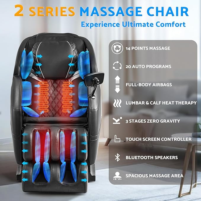 Massage Chair, Zero Gravity Full Body Massage Chair Extra Large Shiatsu - Image 3