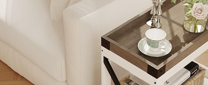 Narrow Side Table, Farmhouse End Table - Image 8