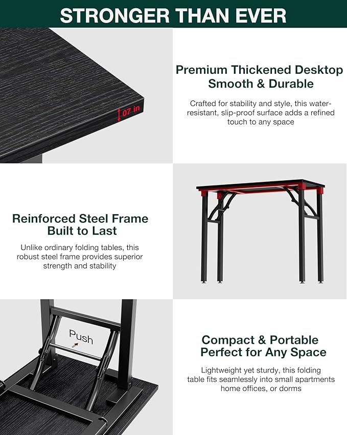 Frylr Small Folding Computer Desk – Portable 35.8 Inch Foldable Laptop Table - Image 5