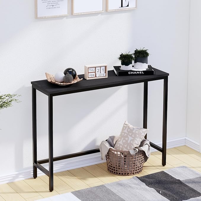 39.4” Console Table, Hallway Entrance Table Sofa Table Behind Couch, - Image 9