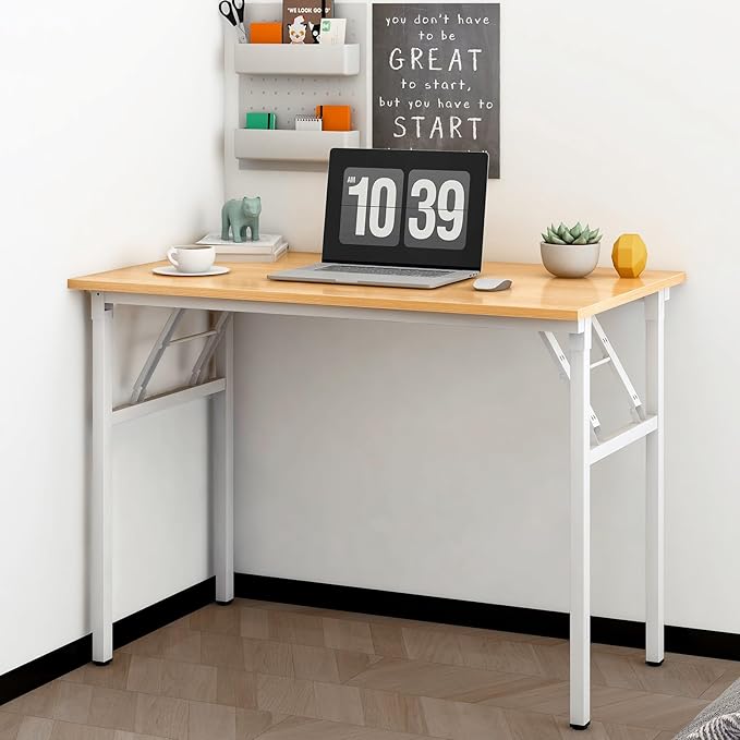 Need Folding Desk for Home Office 39-3/8 inch Length Modern Folding Table - Image 2