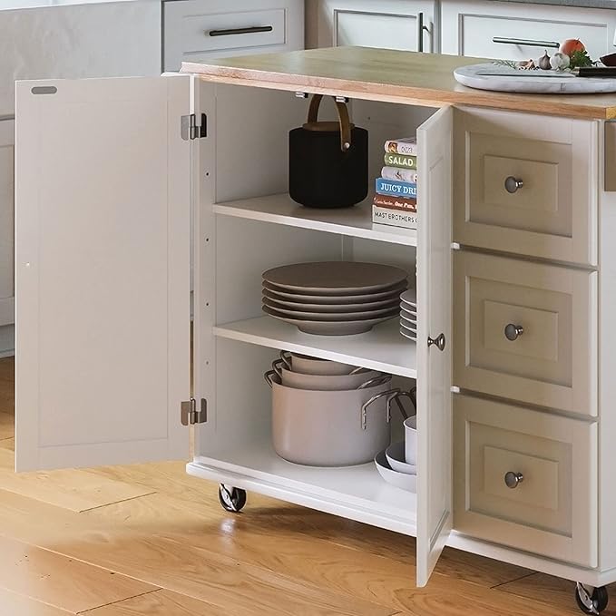 Homestyles Dolly Madison Off-White Mobile Kitchen Island Cart - Image 5