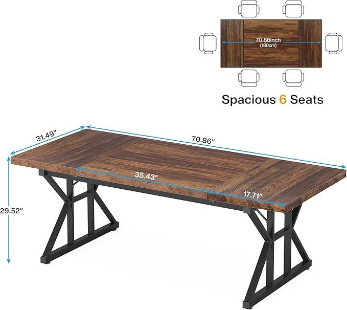 Tribesigns 70.8-Inch Executive Desk, Large Computer Office Desk Workstation - Image 2