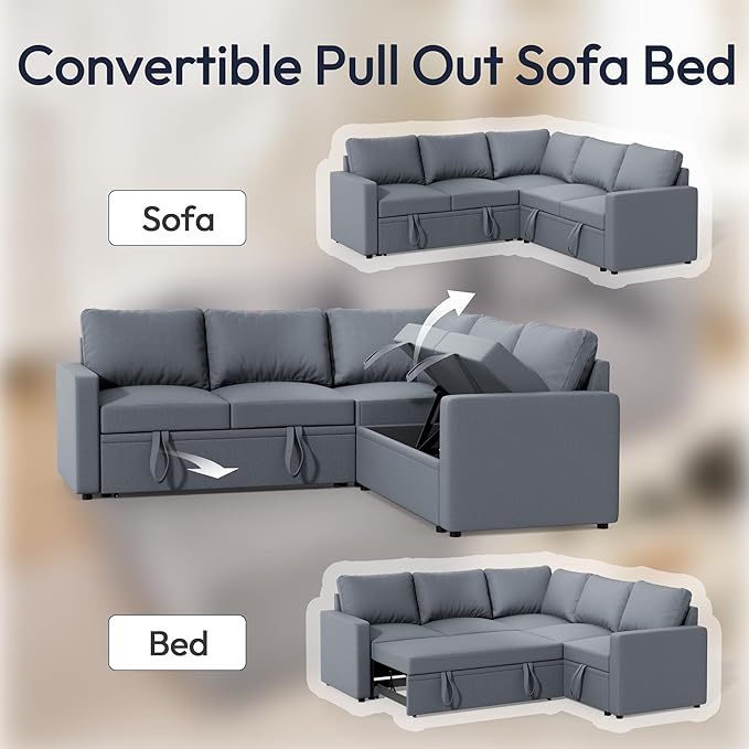Sleeper Sofa Bed, Modular Sectional Couch - Image 4