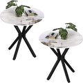 Round Side Table Set of 2, Modern Stylish End Tables by Goldfan