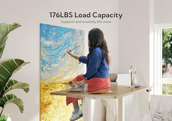 Claiks Electric Height Adjustable Stand Up Desk, 35x20 Inches Sit Stand Desk - Image 2