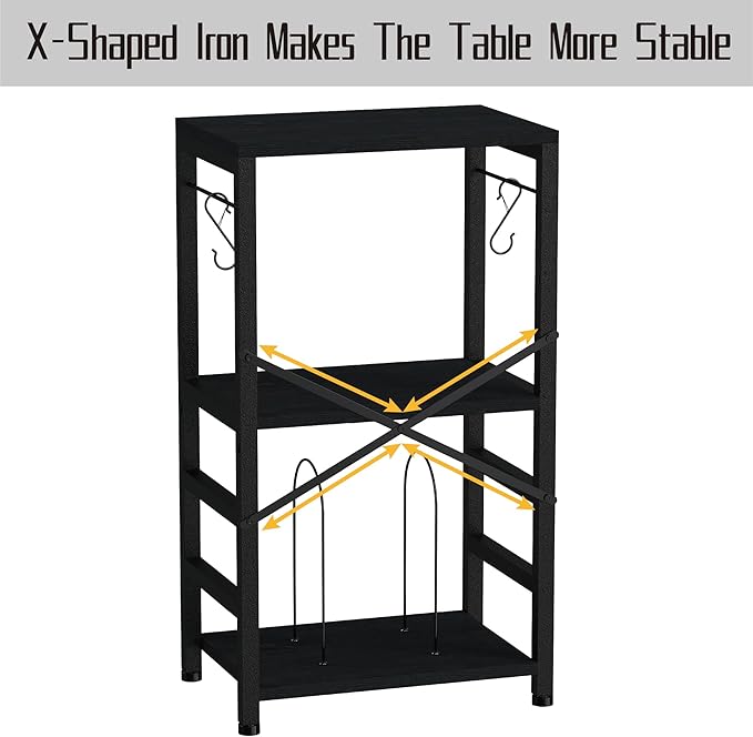 End Table with LED Light, Record Player Stand with Albums Storage, Vinyl - Image 8