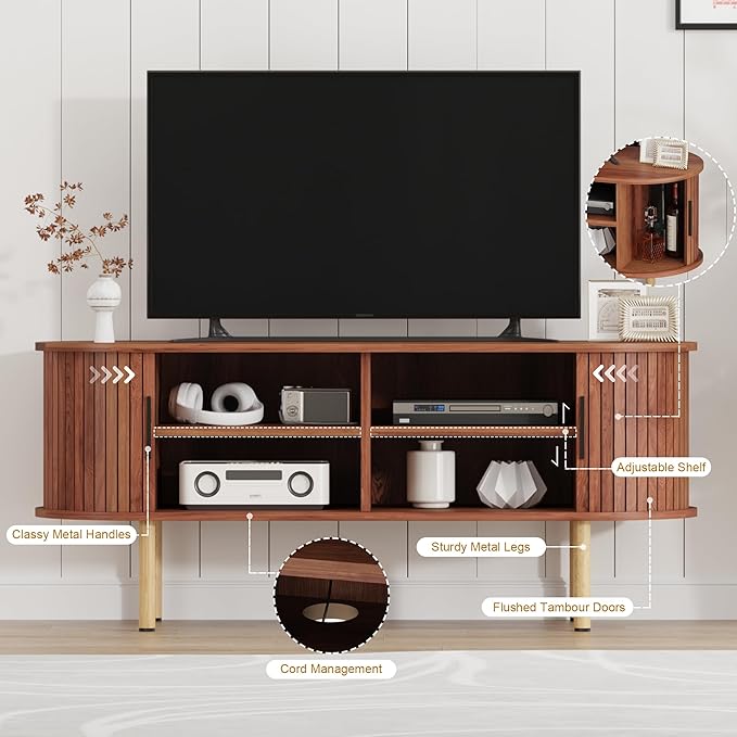 GarveeHome 47.2" TV Stand, Modern TV Console Table - Image 4