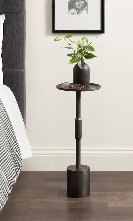 Kate and Laurel Truxton Modern Round Metal Drink Table, Industrial Cast - Image 4