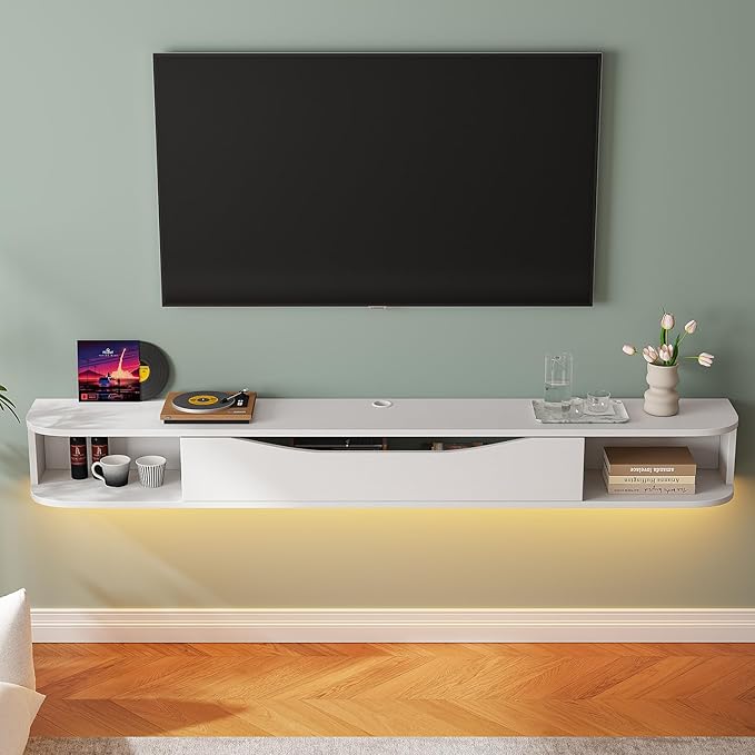 Floating TV Stand, Floating TV Console, Under TV Shelf - Image 4