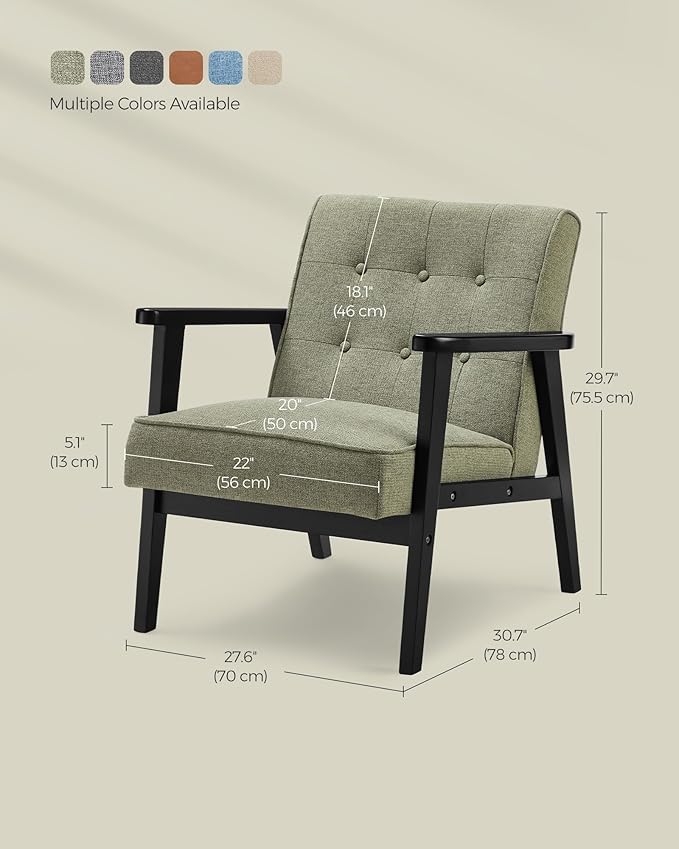 SONGMICS Accent Leisure Chair, Mid-Century Modern Arm Chair - Image 3