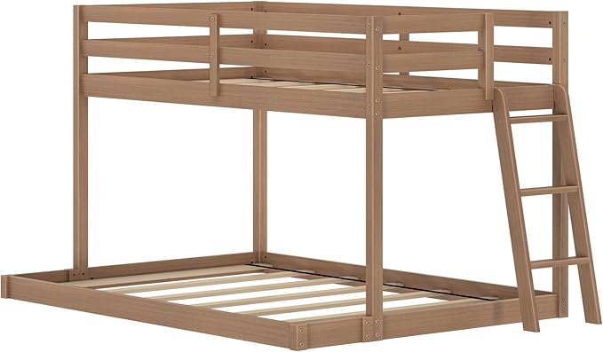 Grain & Grove Bear Twin Over Full Bunk Bed, Low Bunk Bed Frame - Image 4