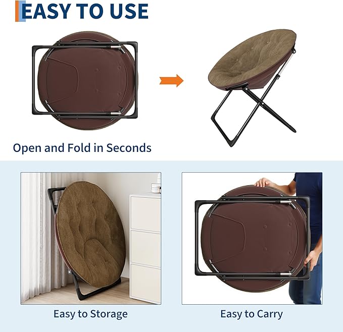 Saucer Chair, XL Foldable Lounge Chair - Image 4