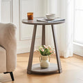 Round Solid Wood Side Table by Unknown