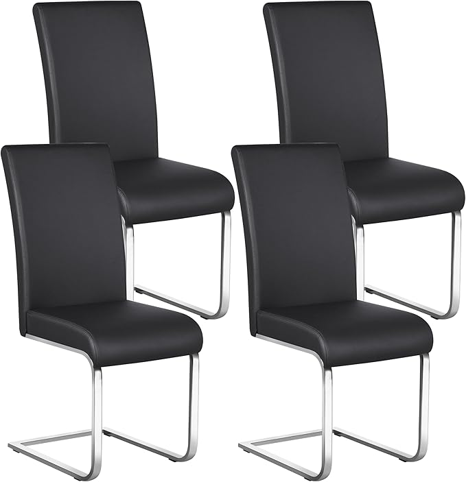 Yaheetech Dining Chairs Set of 4 Modern Faux Leather Upholstered Dining Room by Yaheetech