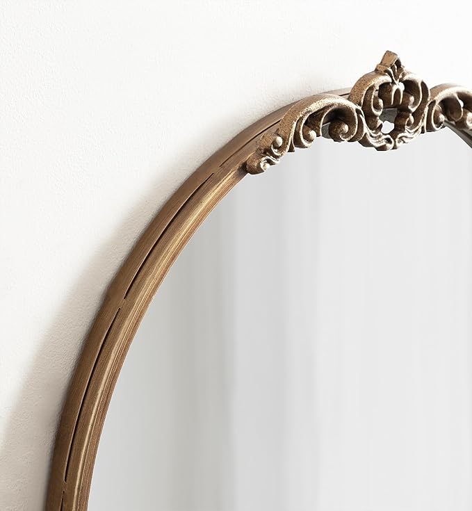 Kate and Laurel Myrcelle Traditional Arched Mirror; 30 x 32; Antique Gold; - Image 5
