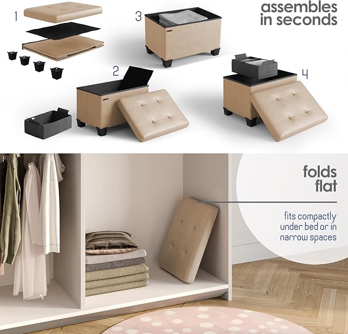 STORAGEBUD Storage Ottoman Cube - Image 9