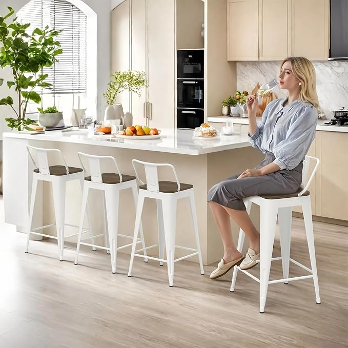 30 Inch Swivel Bar Stools Set of 4, Counter Height Bar Stools - Image 8
