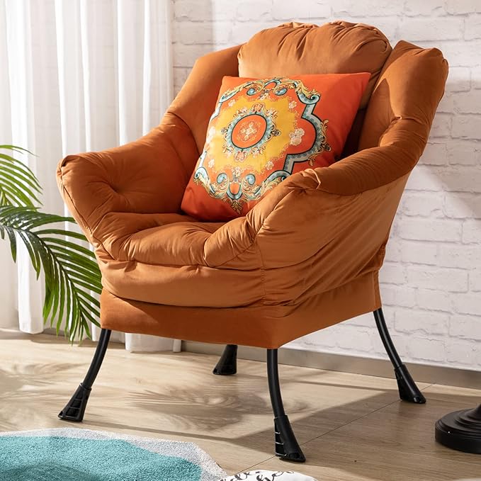 HollyHOME Modern Fabric Large Lazy Chair, Accent Oversized Comfy Reading Chair - Image 4