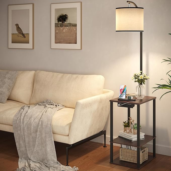 SUNMORY Floor Lamp with Table, End Table - Image 2