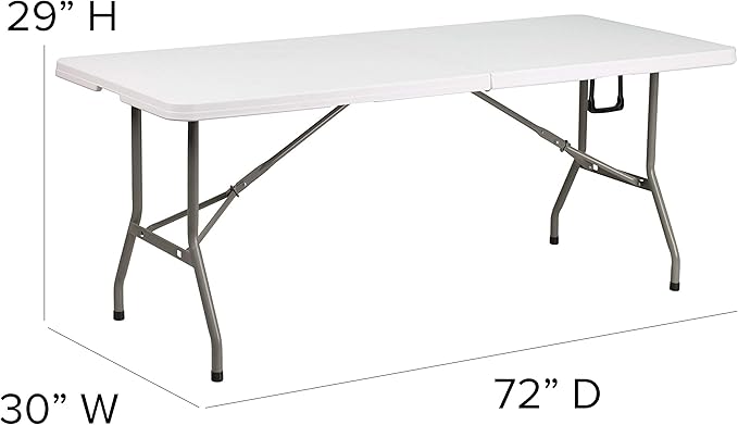 Flash Furniture Elon 6' Rectangular Plastic Folding Event Table - Image 3