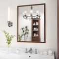 WEER Walnut Bathroom Mirror, Walnut Framed Mirror 22X30 Inch, Rectangle Wall by WEER