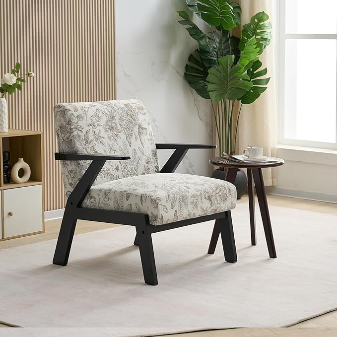 GDFStudio Aogex Accent Chair, Upholstered Club Chair, Printed Design Armchair by GDFStudio