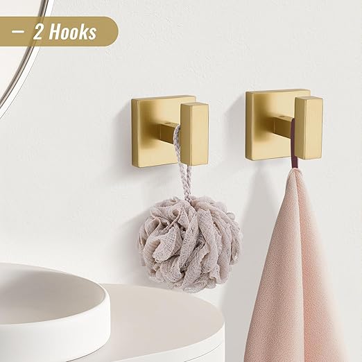 YACVCL Towel Bar Set, 5-Piece Brushed Gold Bathroom Hardware Set, SUS304 - Image 4