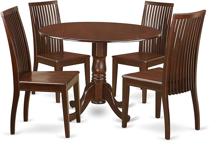 East West Furniture DLIP5-MAH-W 5 Piece Dining Room Furniture Set Includes a by EastWestFurniture